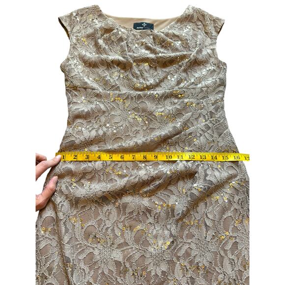 Taupe Lace Mother of the Bride Dress - Size 8 - Picture 7 of 15